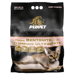 Kočkolit Plovet Premium Podestýlka Bentonite Ultra White Baby Powder 10L